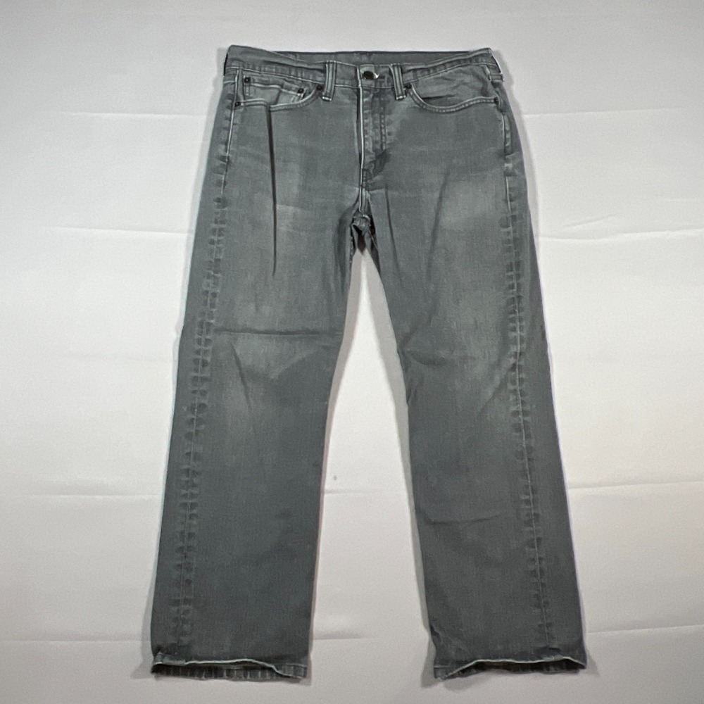 Levi's 514 Straight Fit Jeans Mens 34x29 Gray Denim Mid Rise Zip Fly Street Wear